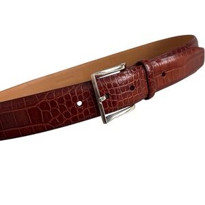 Trafalgar Men’s Genuine Leather Belt Brown Embossed Classic Quality